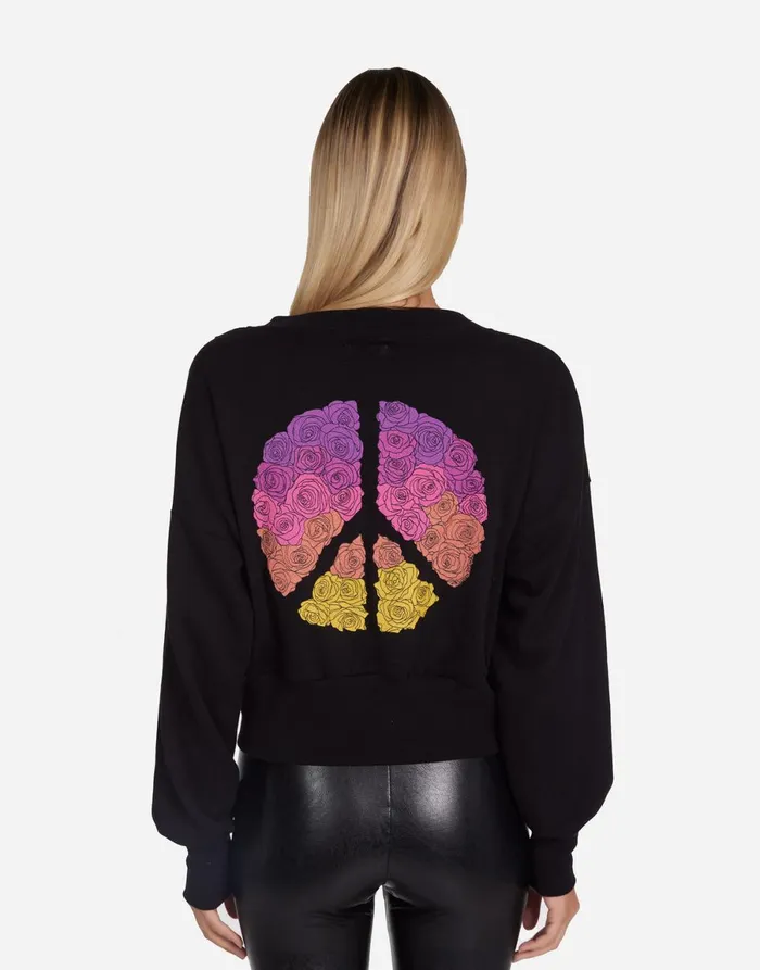 Camas Peace Roses Black Women039s Lauren Moshi Sweaters and Knits