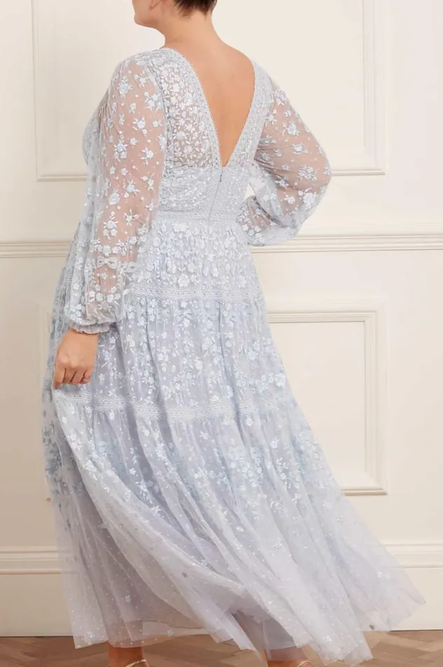 Celestia Ribbon Ankle Gown Blue Women Needle and Thread Dresses