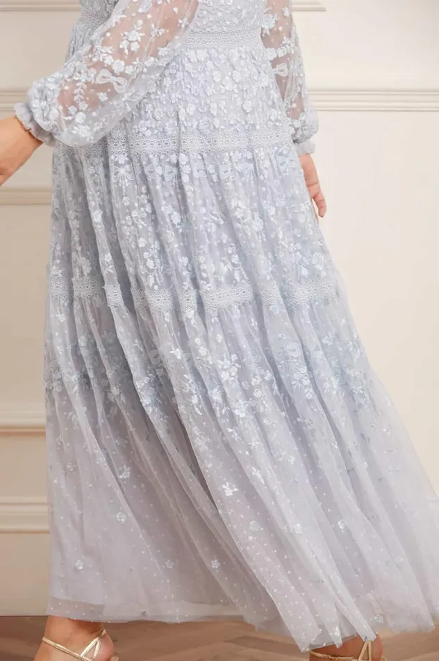 Celestia Ribbon Ankle Gown Blue Women Needle and Thread Dresses