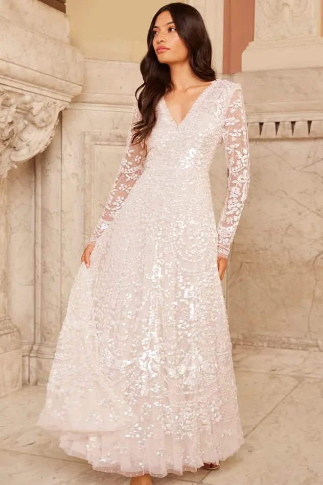 Chandelier Gloss Gown Champagne Women Needle and Thread Dresses