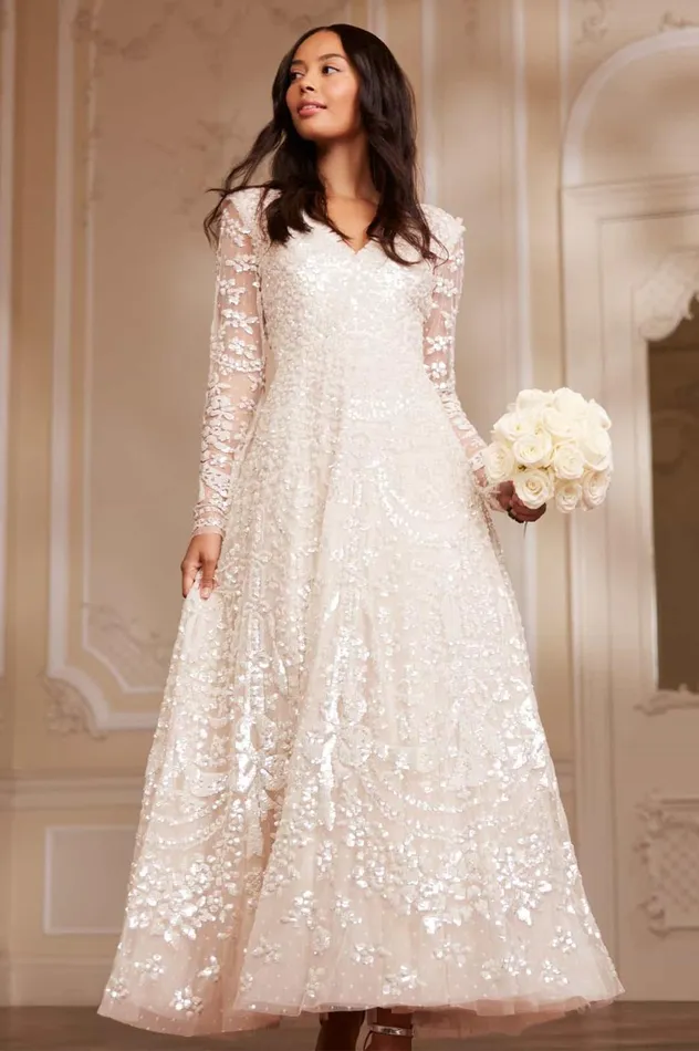 Chandelier Gloss Gown Champagne Women Needle and Thread Dresses
