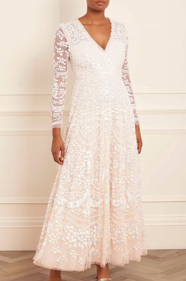 Chandelier Gloss Gown Champagne Women Needle and Thread Dresses