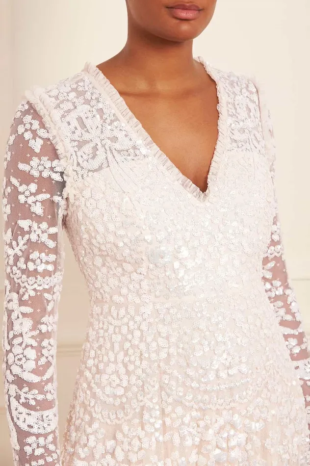 Chandelier Gloss Gown Champagne Women Needle and Thread Dresses