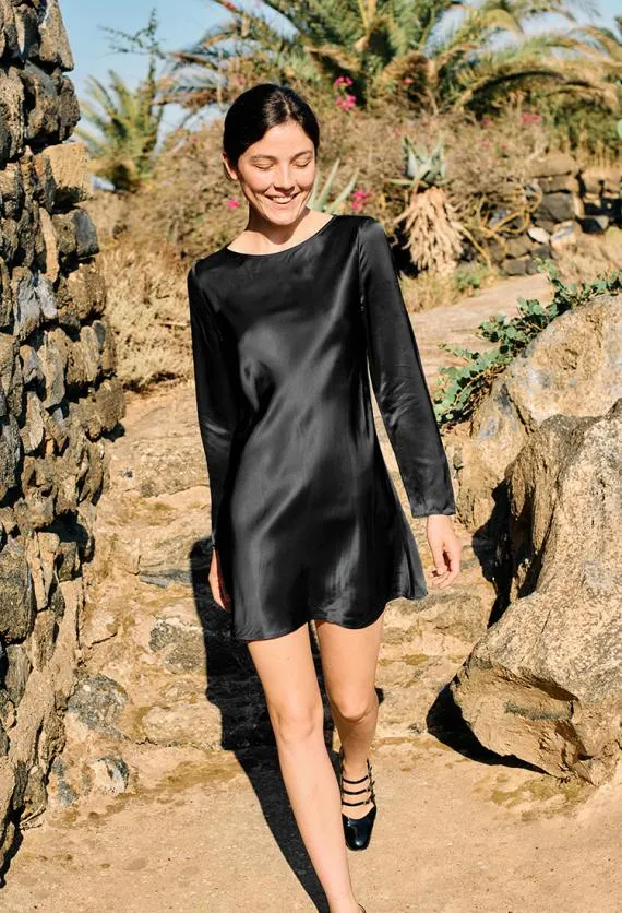 Ciao Lucia Evening Dresses Patrice Black Satin Mini Dress 8211 Women