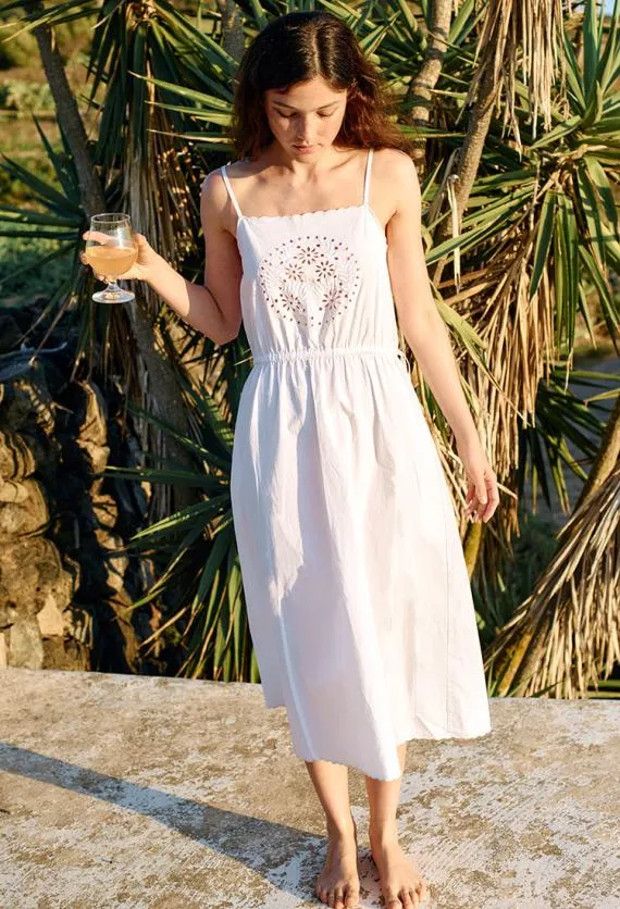 Ciao Lucia Long Dresses Celestine White Cotton Midi Dress 8211 Women