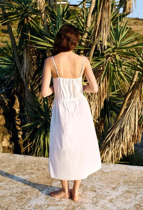 Ciao Lucia Long Dresses Celestine White Cotton Midi Dress 8211 Women