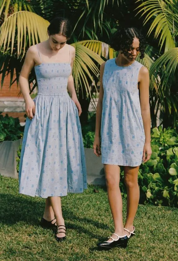 Ciao Lucia Long Dresses Mael Blue Printed Cotton Midi Dress 8211 Women
