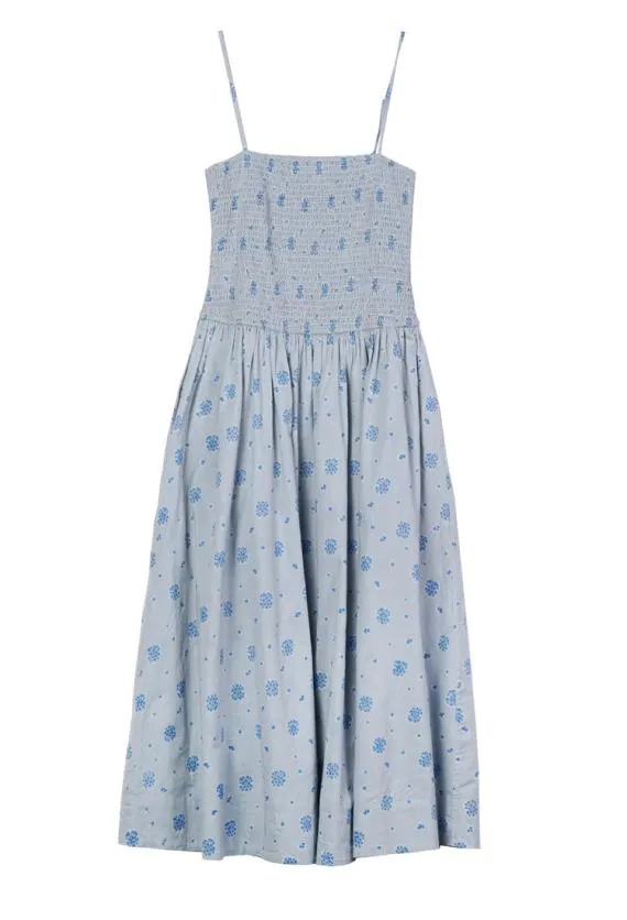 Ciao Lucia Long Dresses Mael Blue Printed Cotton Midi Dress 8211 Women