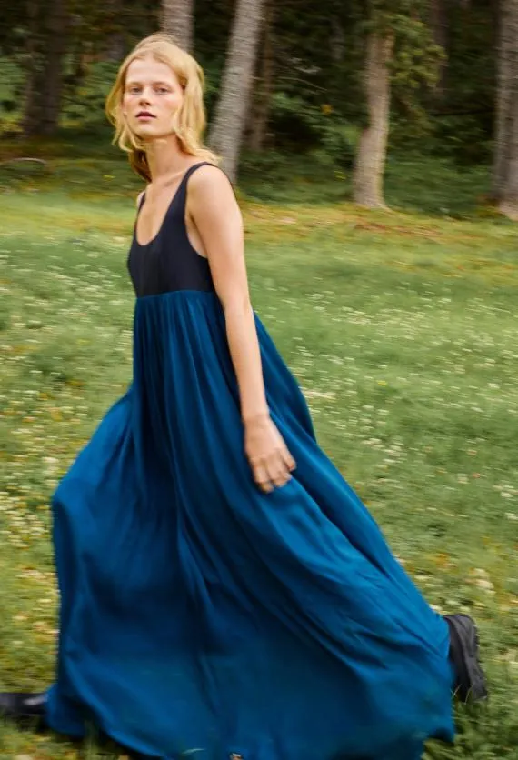 Ciao Lucia Long Dresses Ninette Navy Chiffon And Jersey Maxi Dress 8211 Women