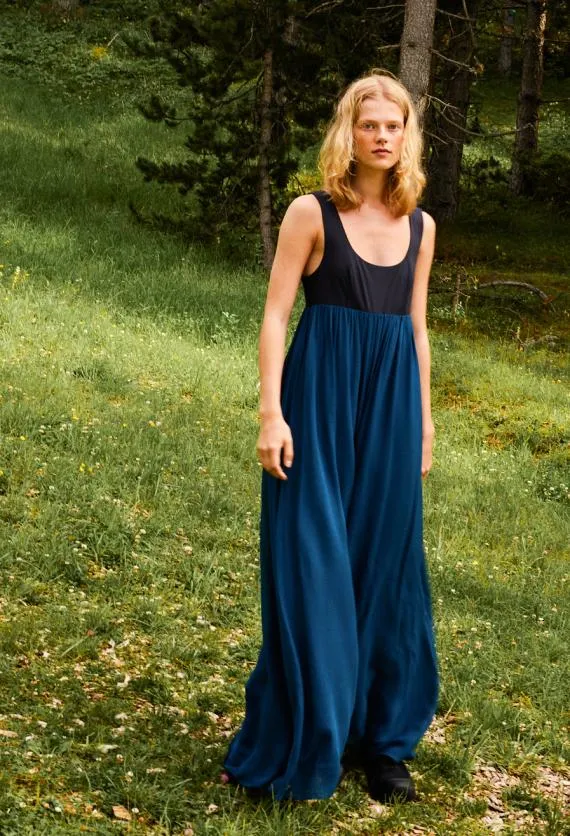 Ciao Lucia Long Dresses Ninette Navy Chiffon And Jersey Maxi Dress 8211 Women