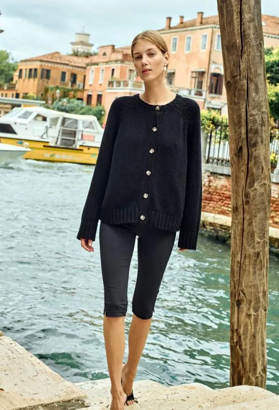 Ciao Lucia Pants Valentine Black Jersey Capris 8211 Women