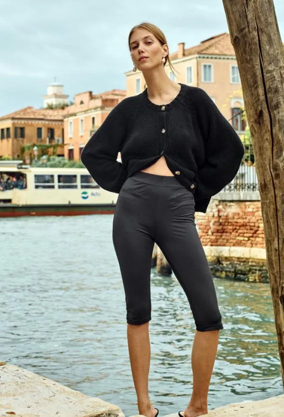 Ciao Lucia Pants Valentine Black Jersey Capris 8211 Women