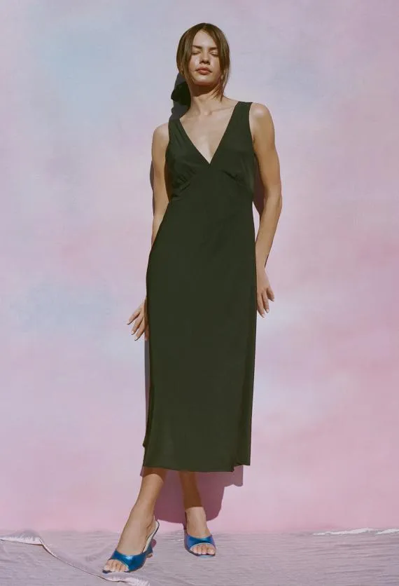 Ciao Lucia Satin Dresses Silvana Dress Matte Black 8211 Women