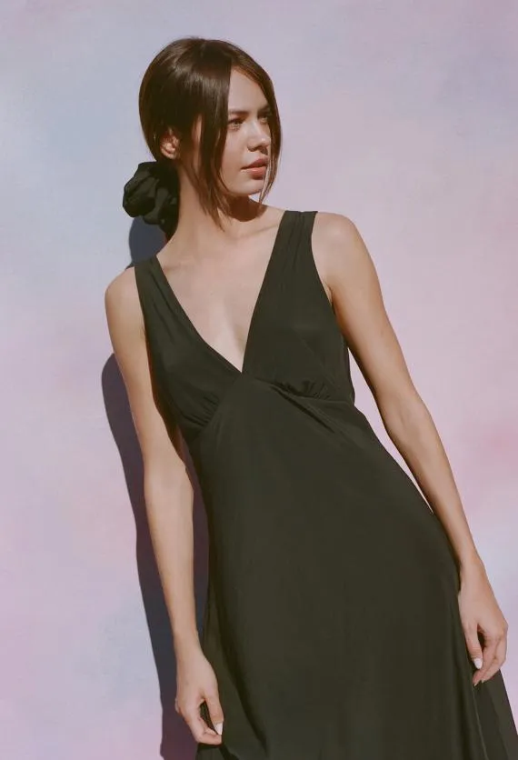 Ciao Lucia Satin Dresses Silvana Dress Matte Black 8211 Women