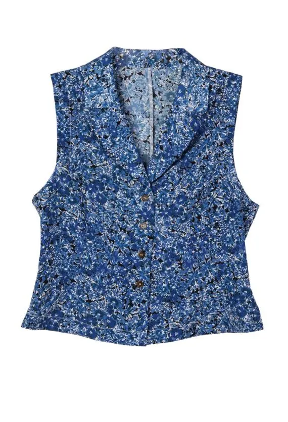 Ciao Lucia Sleeveless Tops Siboney Blue Printed Sleeveless Satin Top 8211 Women
