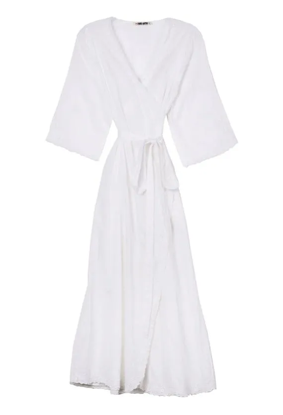 Ciao Lucia White Dresses Lilou White Cotton Wrap Midi Dress 8211 Women