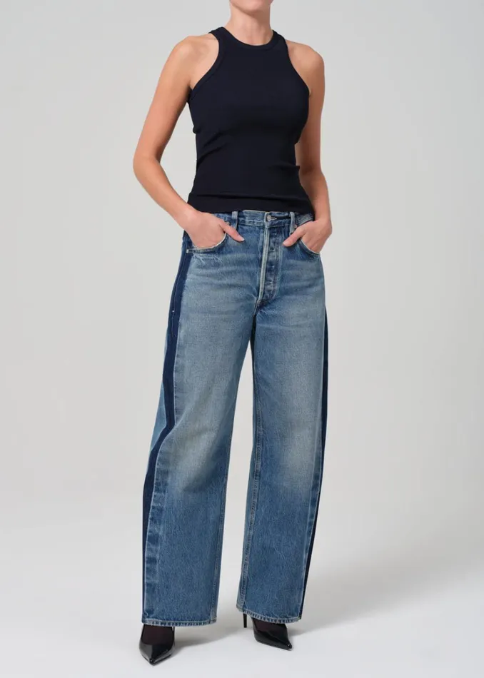 Citizens Of Humanity Ayla Baggy With Tuxedo Stripe In Drome Women Jeans