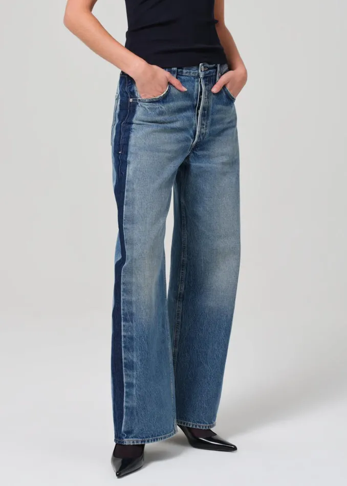 Citizens Of Humanity Ayla Baggy With Tuxedo Stripe In Drome Women Jeans
