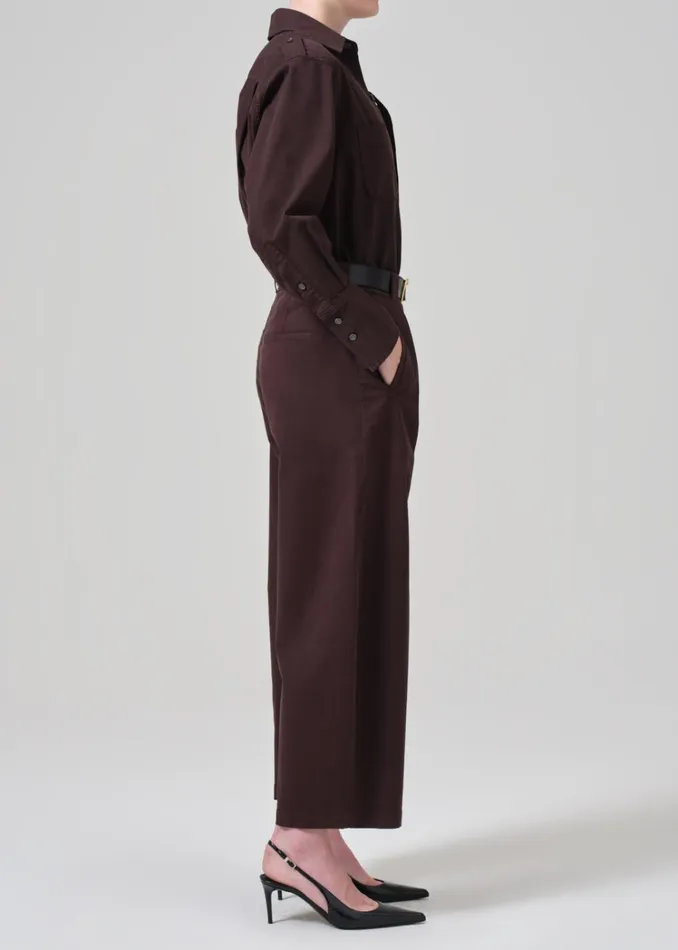 Citizens Of Humanity Cara Cropped Pleated Trouser In Clove Women Pants