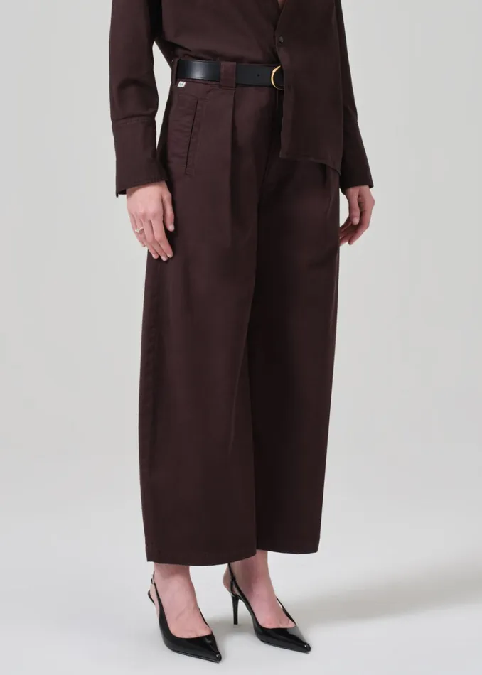 Citizens Of Humanity Cara Cropped Pleated Trouser In Clove Women Pants