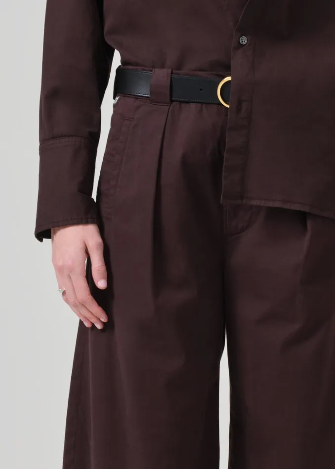 Citizens Of Humanity Cara Cropped Pleated Trouser In Clove Women Pants