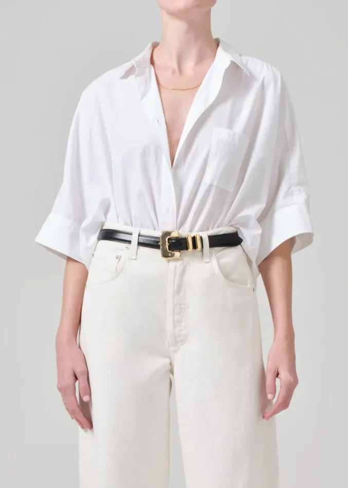 Citizens Of Humanity Claire Origami Shirt In Optic White Women Tops