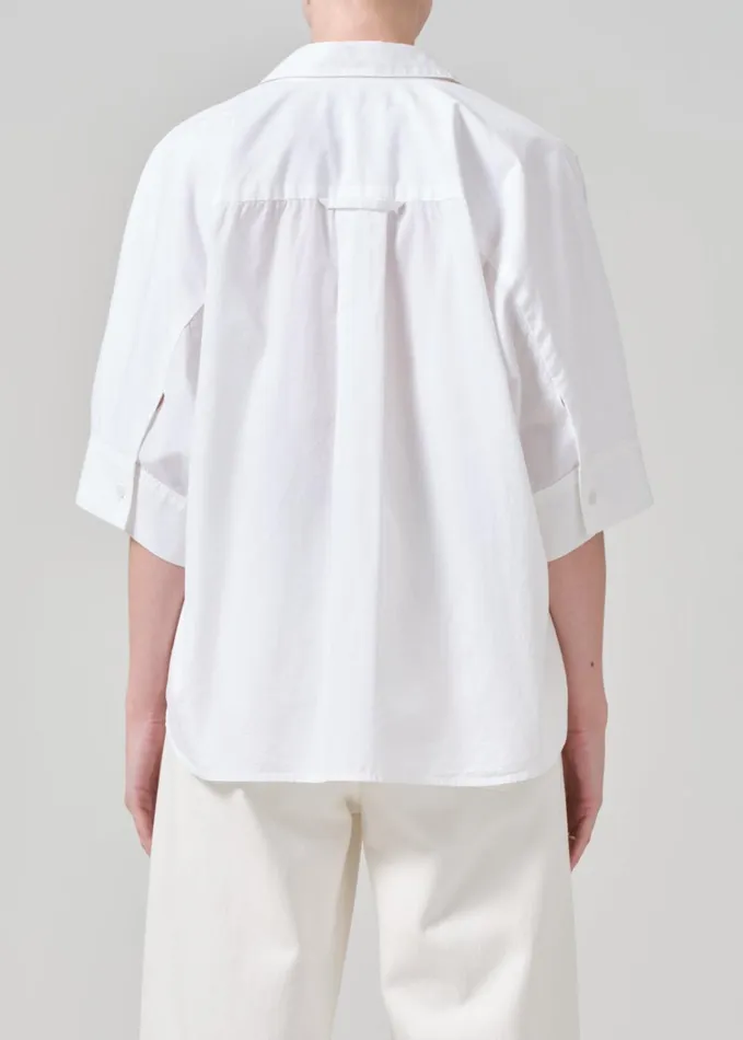 Citizens Of Humanity Claire Origami Shirt In Optic White Women Tops