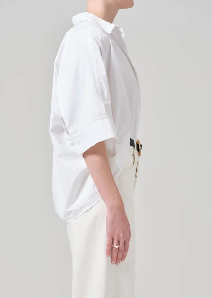 Citizens Of Humanity Claire Origami Shirt In Optic White Women Tops