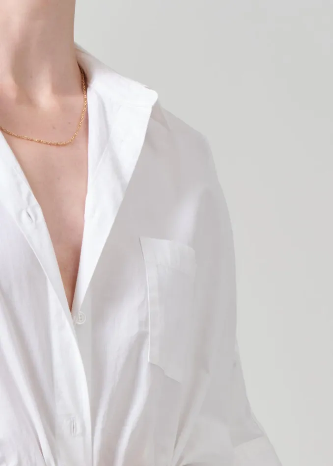 Citizens Of Humanity Claire Origami Shirt In Optic White Women Tops