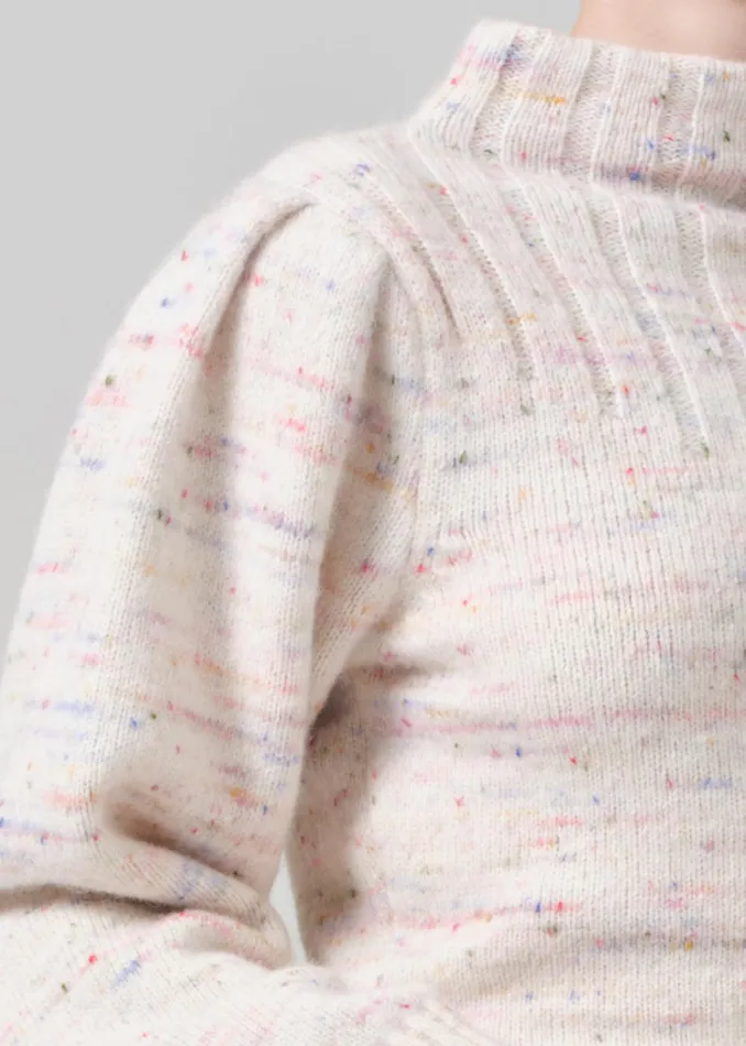 Citizens Of Humanity Claudia Turtleneck Puff Sleeve In Confetti Marl Women Tops
