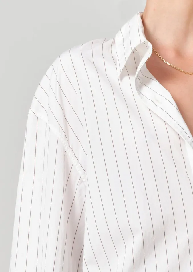 Citizens Of Humanity Cocoon Shirt In Bitter Chocolate Stripe Women Tops
