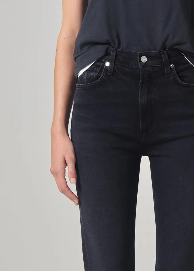 Citizens Of Humanity Daphne Crop High Rise Stovepipe In Peppercorn Women Jeans