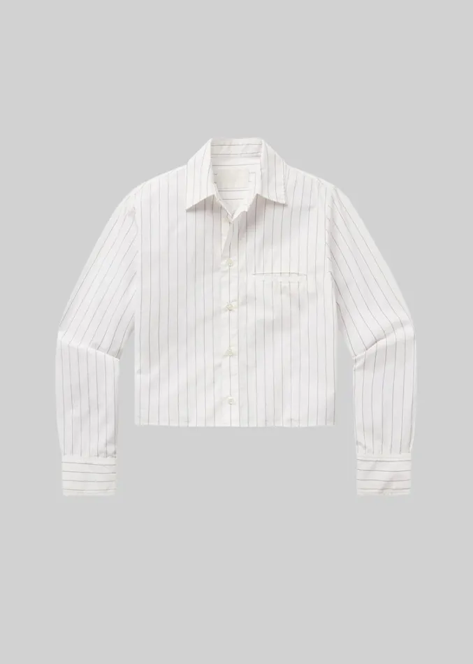 Citizens Of Humanity Fino Cropped Shirt In Clove Stripe Women Tops