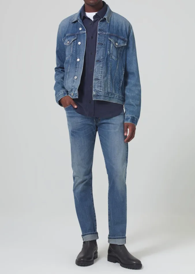 Citizens Of Humanity Gage Slim Straight Stretch Selvedge In Thames Men Jeans