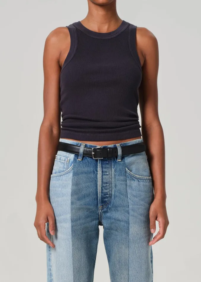 Citizens Of Humanity Isabel Rib Tank In Charcoal Women Tops
