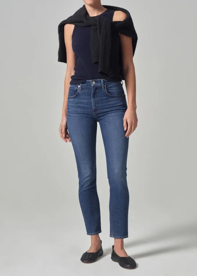 Citizens Of Humanity Isola Straight Crop In Crispen Women Jeans