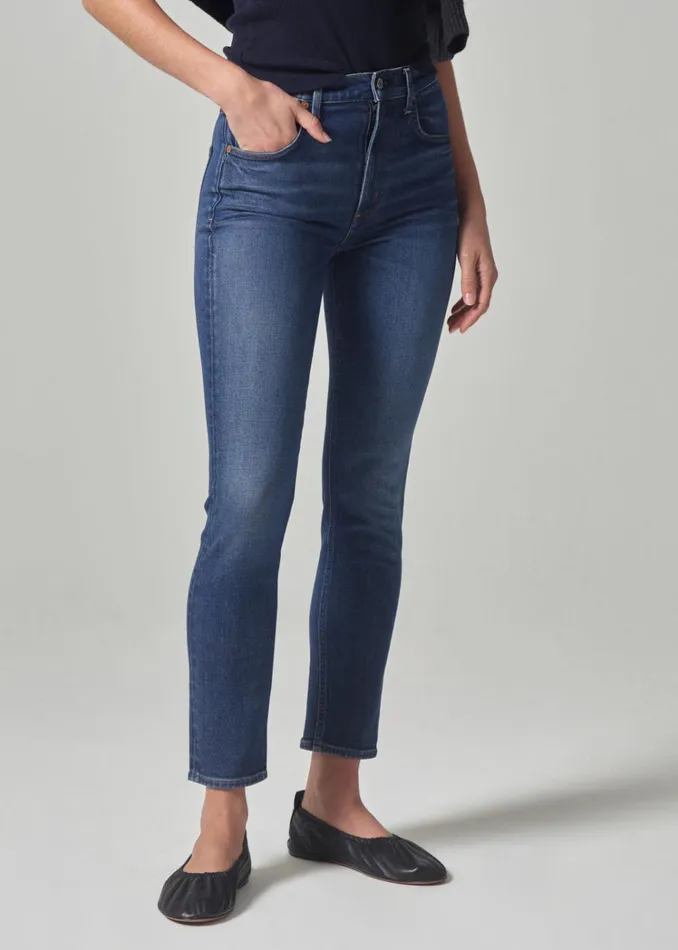 Citizens Of Humanity Isola Straight Crop In Crispen Women Jeans