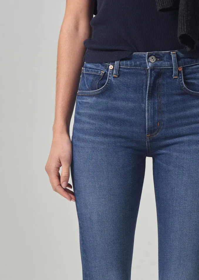Citizens Of Humanity Isola Straight Crop In Crispen Women Jeans