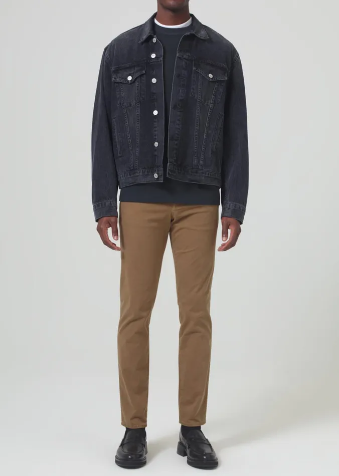 Citizens Of Humanity London Tapered Slim Stretch Twill In Dark Khaki Men Pants