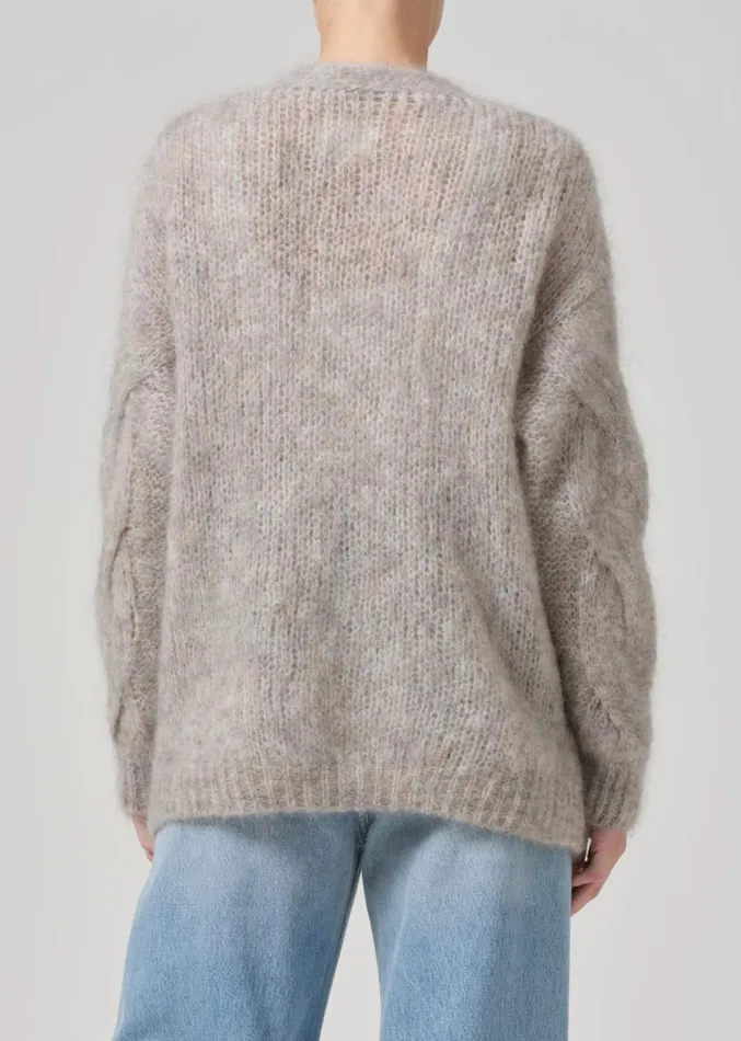 Citizens Of Humanity Padma Cable Cardigan In Oatmeal Grey Women Jackets and Coats