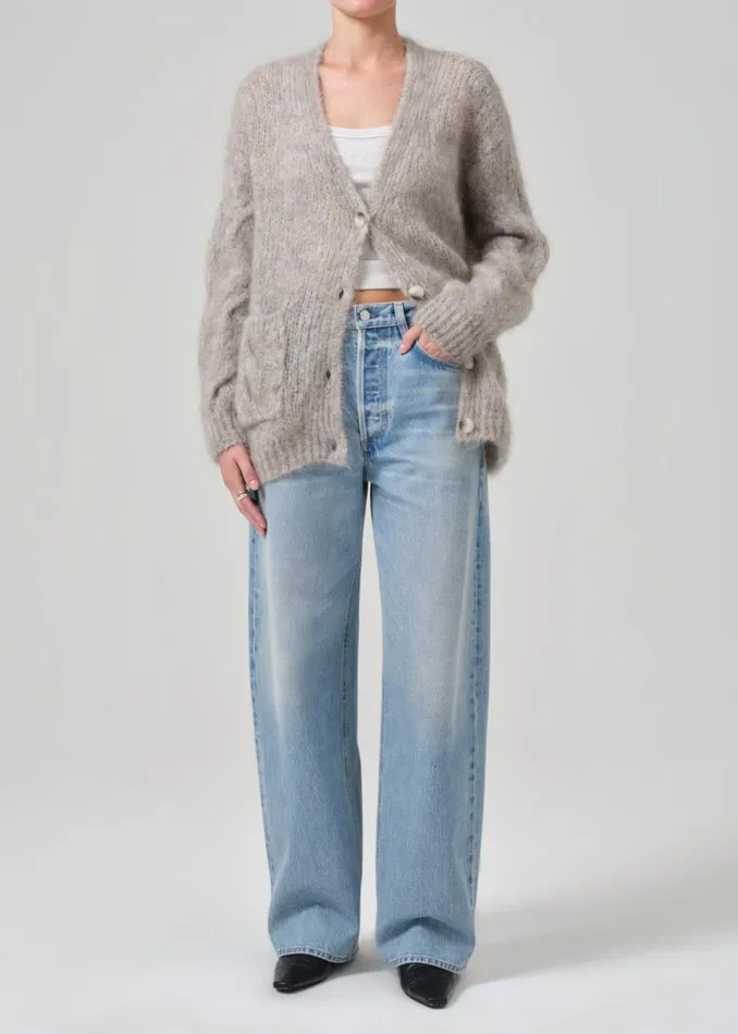 Citizens Of Humanity Padma Cable Cardigan In Oatmeal Grey Women Jackets and Coats