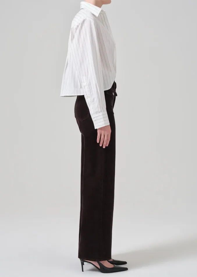 Citizens Of Humanity Raven Patch Pocket Wide Leg Corduroy In Clove Women Pants