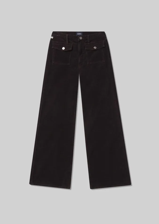 Citizens Of Humanity Raven Patch Pocket Wide Leg Corduroy In Clove Women Pants