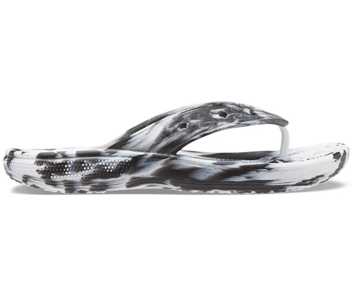 Classic Marble Flip Black White Men Crocs FlipFlops