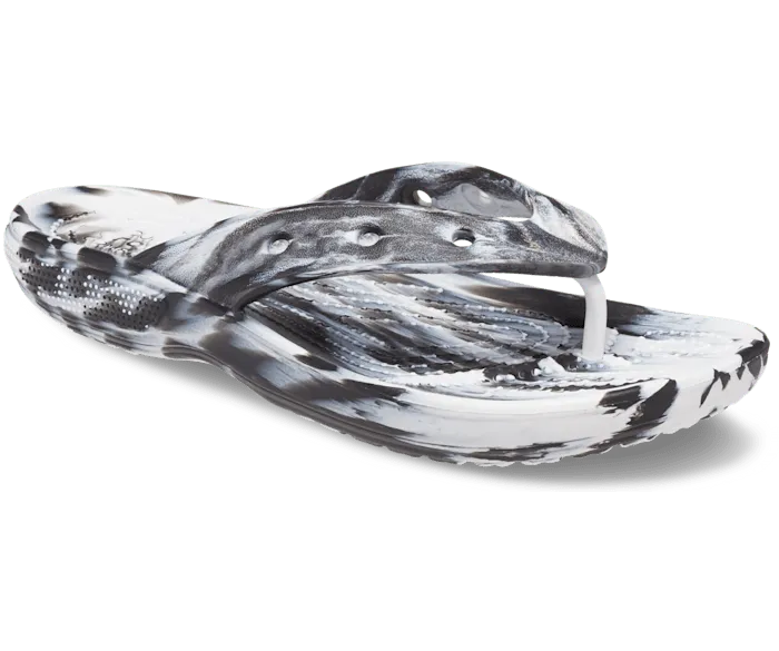 Classic Marble Flip Black White Men Crocs FlipFlops