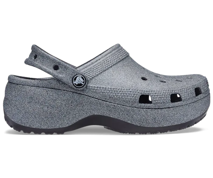 Classic Platform Glitter Clog Black Women Crocs Platforms 038 Wedges