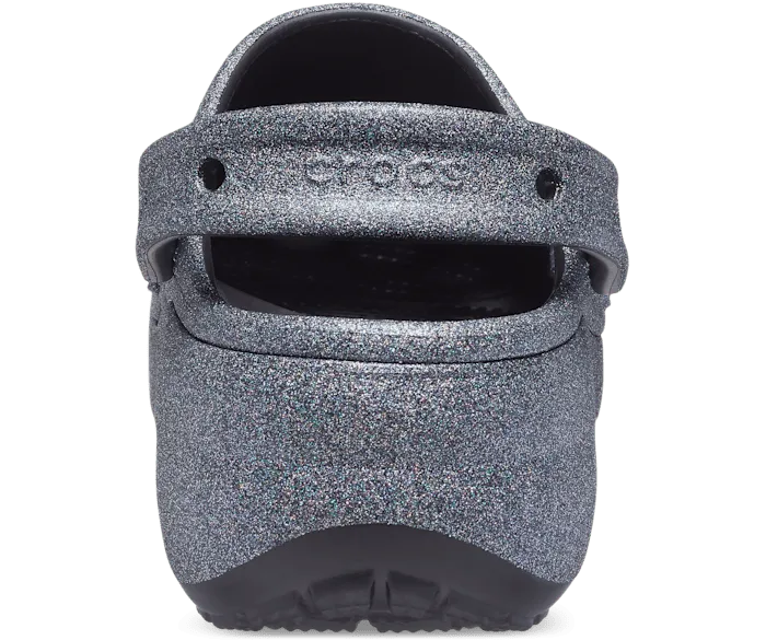 Classic Platform Glitter Clog Black Women Crocs Platforms 038 Wedges