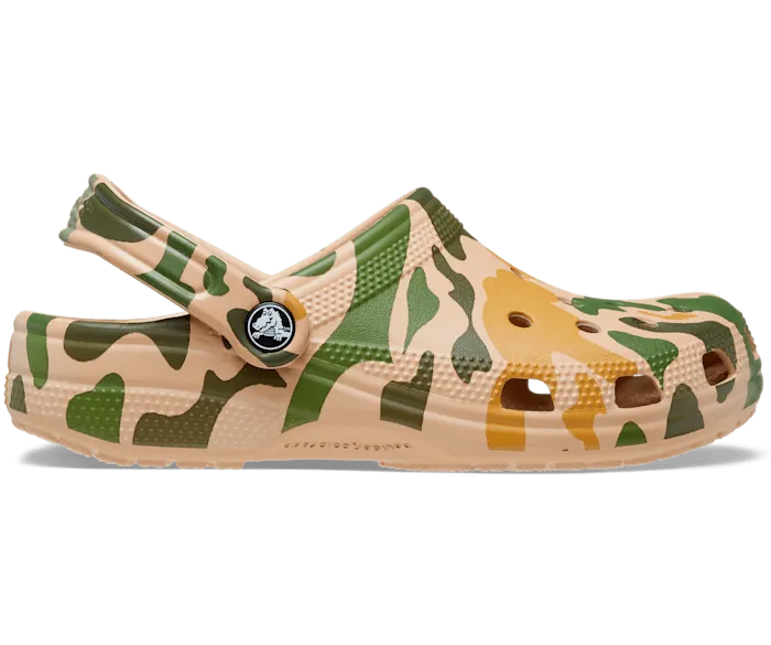 Classic Printed Camo Clog Chai Tan Women Crocs Clogs