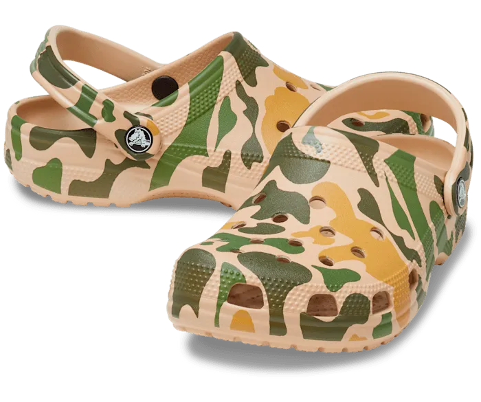 Classic Printed Camo Clog Chai Tan Women Crocs Clogs