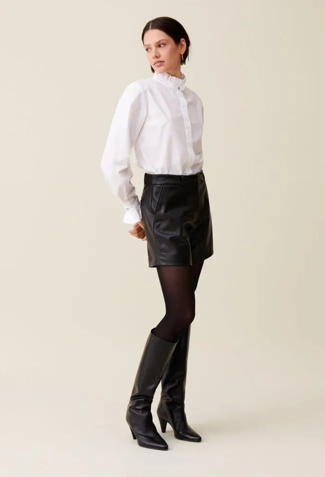 Claudie Pierlot Black Leather Shorts Women Skirts And Shorts Claudie Pierlot Black Leather Shorts Women Skirts And Shorts